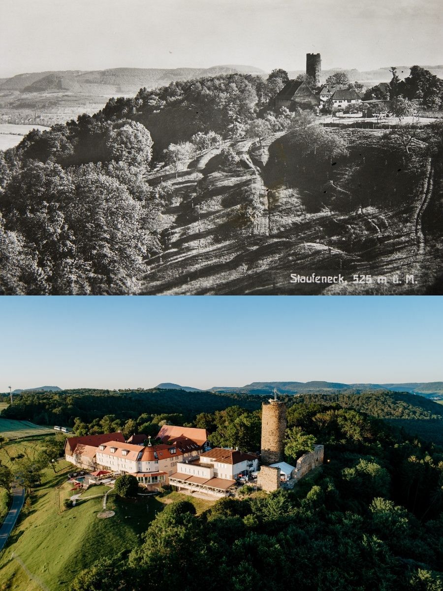 Die Entwicklung der Burg Staufeneck über viele hundert Jahre.