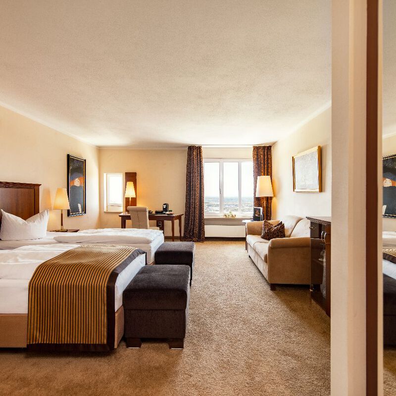 Doppelzimmer Deluxe im Burghotel Staufeneck.