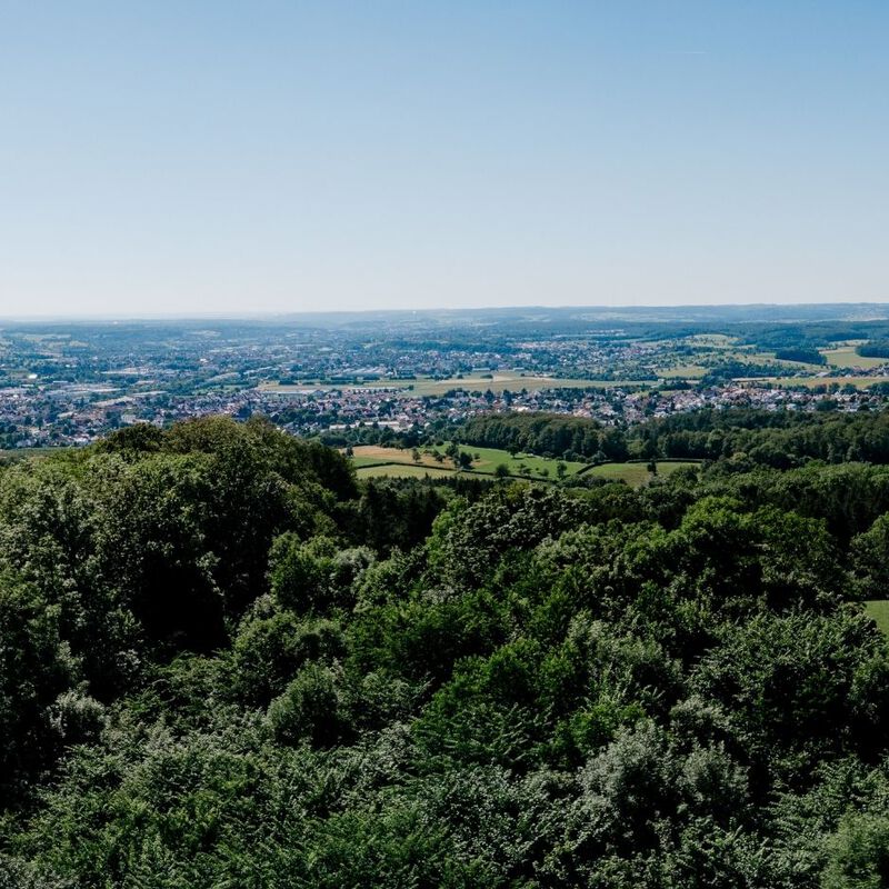 Ausblick vom Burghotel Staufeneck.